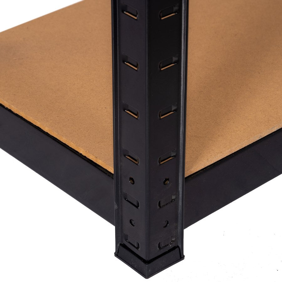 Scaffale metallico nero per garage 150X75X30 cm 5 ripiani