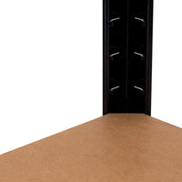 Scaffale metallico nero per garage 150X75X30 cm 5 ripiani