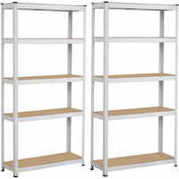 Scaffale metallico 5 ripiani 875kg bianco x2