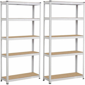 Scaffale metallico 5 ripiani 875kg bianco x2