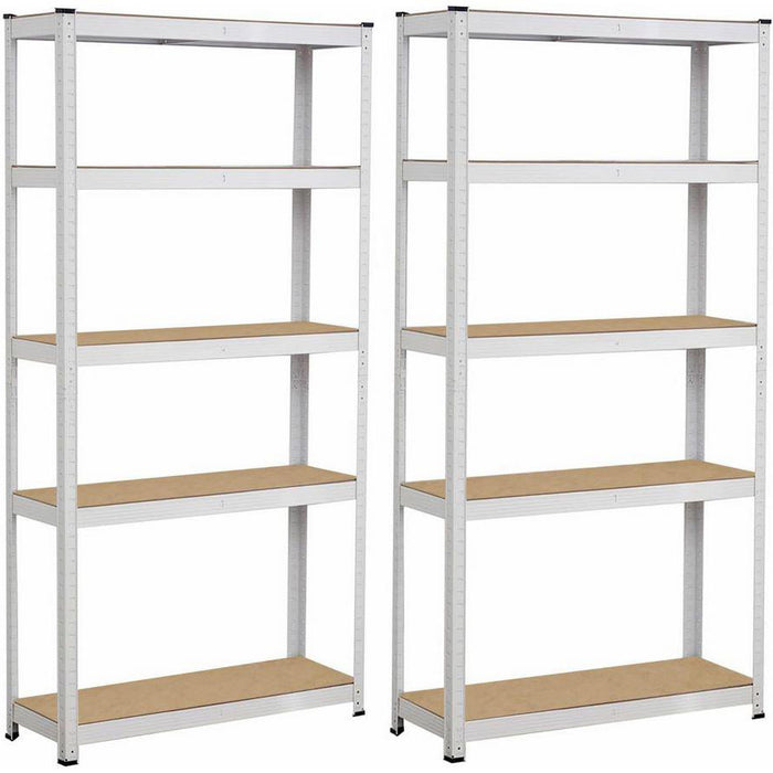 Scaffale metallico 5 ripiani 875kg bianco x2