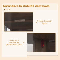 Tavolo Pieghevole con 2 Ribalte Ovale, Consolle Salvaspazio in Legno, Marrone