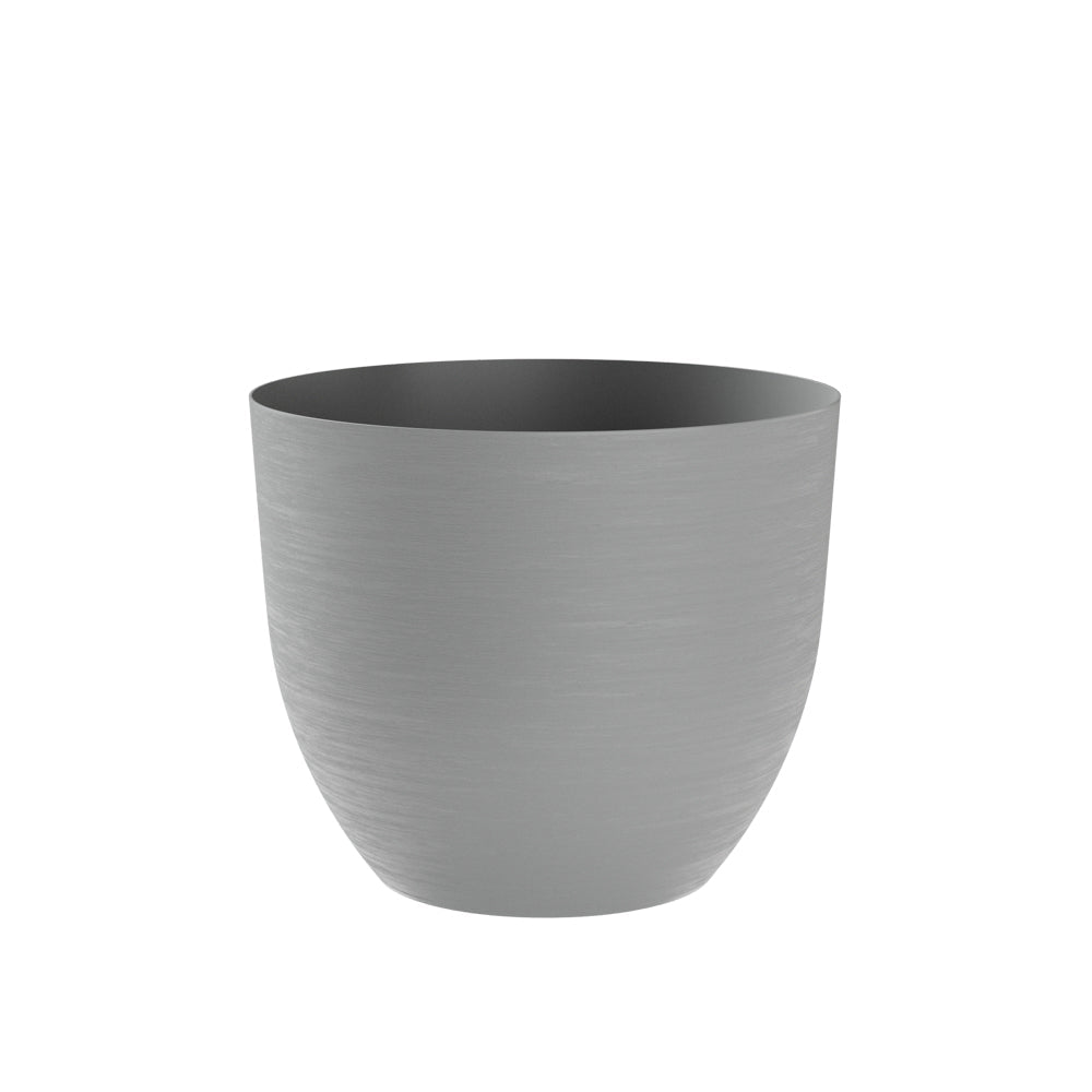 TERA vaso elegante a ciotola mod. Over, fioriera da esterno e interno grande in polietilene, spessore 5mm, effetto ruvido, con riserva d'acqua