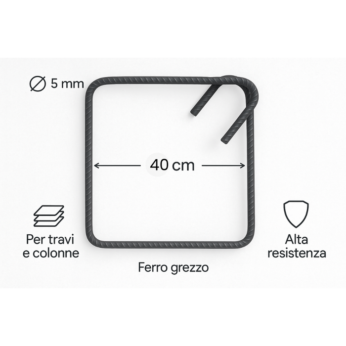Staffe armatura ferro 40x40 cm strutture cemento disponibili diverse quantità *** pezzi 200, confezione 1