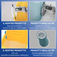 Carrello Secchio con Separatore Acqua e Strizzatore Rimovibile in PP, Giallo, 63 x 27 x 67cm