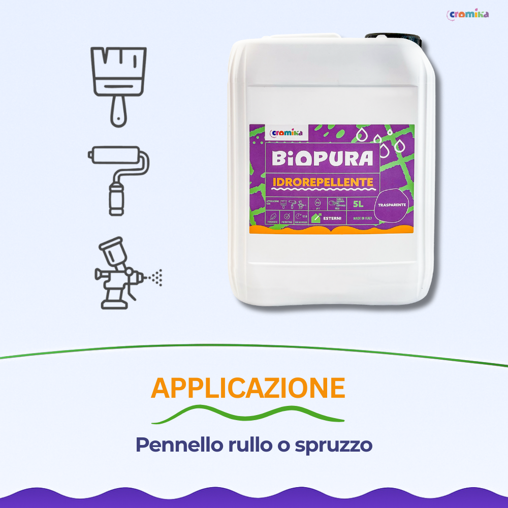 Idrorepellente siliconico trasparente acqua pronto uso linea biopura cromika *** formato 5 lt, confezione 1