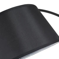 Lampada da Terra ad Arco con Paralume in Tessuto e Interruttore a Pedale, Ø47x105x190cm, Nera