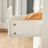 Armadio con Porta e 5 ripiani, 3 nicchie, 2 cassetti, mobile di stoccaggio bianco per camera, soggiorno, ufficio