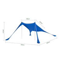 Tenda da spiaggia portatile tenda parasole spiaggia con protezione dai raggi UV UPF 30+ Blu OZT01-DB