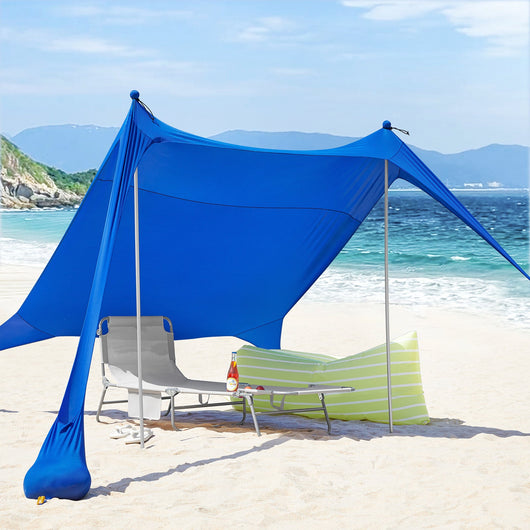 Tenda da spiaggia portatile tenda parasole spiaggia con protezione dai raggi UV UPF 30+ Blu OZT01-DB