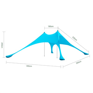 Tenda da spiaggia portatile tenda parasole spiaggia con protezione dai raggi UV UPF 30+ Azzurro OZT01-HB