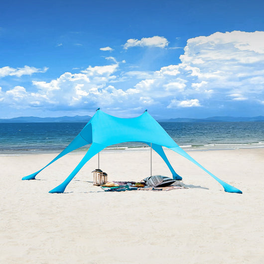 Tenda da spiaggia portatile tenda parasole spiaggia con protezione dai raggi UV UPF 30+ Azzurro OZT01-HB