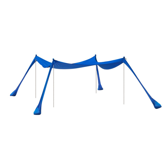 Tenda da spiaggia portatile tenda parasole con 4 aste spiaggia con protezione dai raggi UV UPF 30+ Blu 400x400x200cm OZT02-DB
