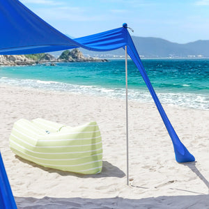 Tenda da spiaggia portatile tenda parasole con 4 aste spiaggia con protezione dai raggi UV UPF 30+ Blu 400x400x200cm OZT02-DB