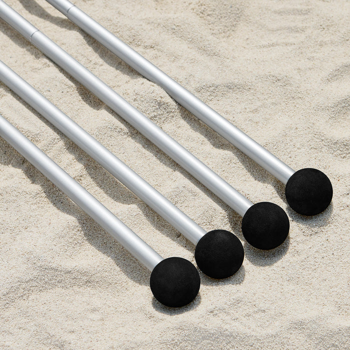 Tenda da spiaggia portatile tenda parasole con 4 aste spiaggia con protezione dai raggi UV UPF 30+ Azzurro 400x400x200cm OZT02-HB