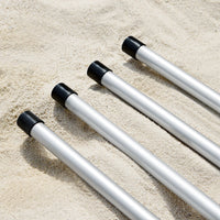 Tenda da spiaggia portatile tenda parasole con 4 aste spiaggia con protezione dai raggi UV UPF 30+ Azzurro 400x400x200cm OZT02-HB