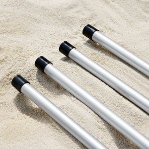 Tenda da spiaggia portatile tenda parasole con 4 aste spiaggia con protezione dai raggi UV UPF 30+ Azzurro 400x400x200cm OZT02-HB