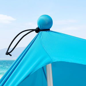 Tenda da spiaggia portatile tenda parasole con 4 aste spiaggia con protezione dai raggi UV UPF 30+ Azzurro 400x400x200cm OZT02-HB