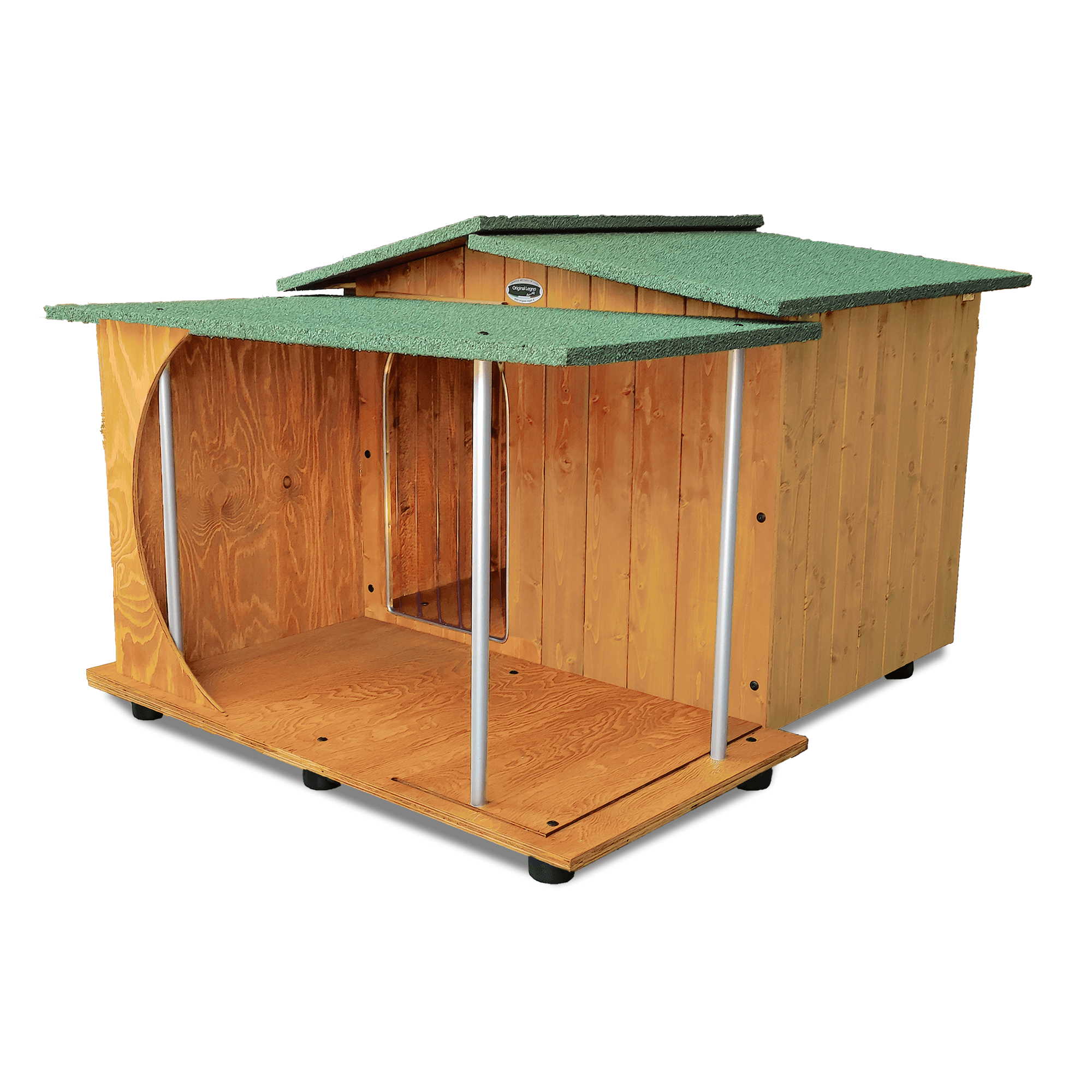 CUCCIA IN LEGNO PER CANI DA ESTERNO MODELLO OASI E VERANDA E-ALANO CON "TENDINA OMAGGIO"