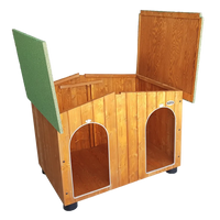 CUCCIA IN LEGNO DA ESTERNO MODELLO OASI CON DUE INGRESSI CON SEPARÈ ESTRAIBILE CON 2 "TENDINE OMAGGIO" L.119 x P.90  x H.87