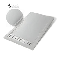 Piatto doccia mineral marmo resina antiscivolo h 4 cm *** misure l140 x p80 x h4 cm, tinta bianco, confezione 1