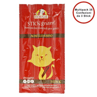 Multipack da 35 buste di snack per gatti stick morbidi gnam gatto agnello e riso