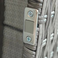 Armadio da Giardino in Rattan PE con 2 Vani, 60x63x120cm, Grigio