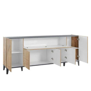Credenza madia 5 ante a battente 1 vano a ribalta 200x40cm Stephanie Report