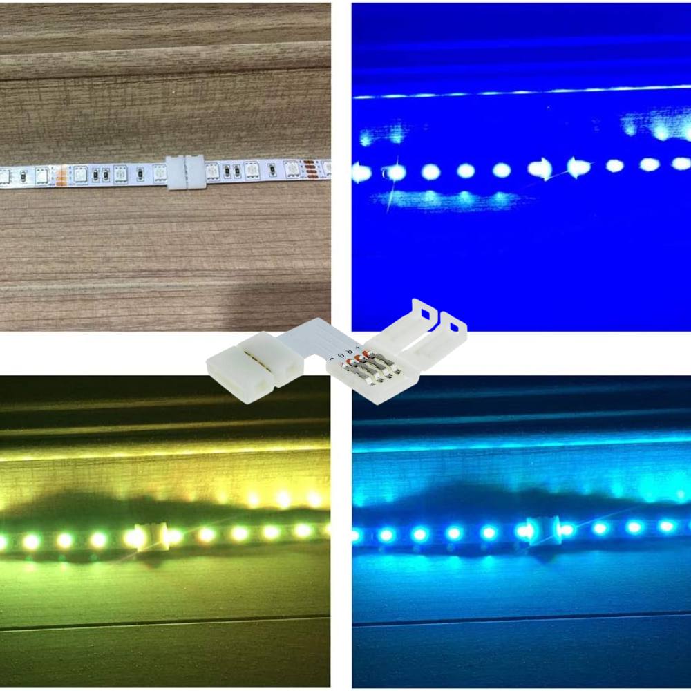 Connettore angolare per striscia led rgb 10mm alta qualità optonica 6621