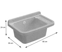 MONGARDI Lavandino pilozzo a muro da esterno 50x35x24, colore GRANITO