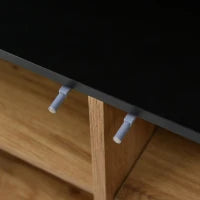 Credenza Moderna in Legno con Tre Ante e Ripiani, Design Salvaspazio, 160x35x76 cm, color Legno Naturale