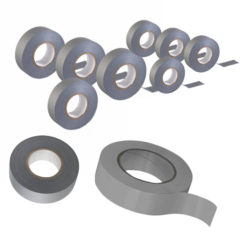 Kit nastro isolante in pvc autoestinguente multicolore per impianti sicuri *** colore grigio, dimensioni 19 mm x 25 m...
