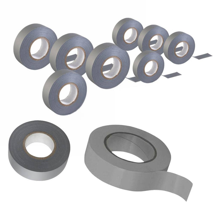 Kit nastro isolante in pvc autoestinguente multicolore per impianti sicuri *** colore grigio, dimensioni 19 mm x 25 m...