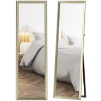 Specchio a figura intera, posizionamento flessibile, 160 x 50 cm, Oro