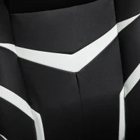 Poltrona da Gaming da Ufficio Ergonomica, Altezza Regolabile, Base Fissa, Braccioli Pieghevoli Nero e Bianco