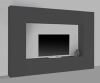 Parete attrezzata moderna soggiorno grigio porta TV 2 armadi pensile Note Mold