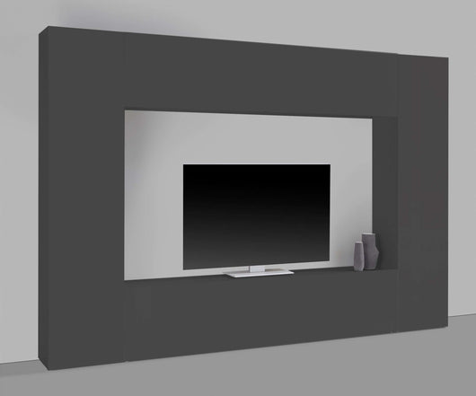 Parete attrezzata moderna soggiorno grigio porta TV 2 armadi pensile Note Mold