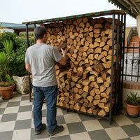 Legnaia tettoia in acciaio verniciato antracite eco 180x70xh200 cm