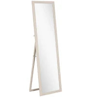 Specchio a figura intera 160 x 50 cm, versatile, design rettangolare con cornice, Bianco