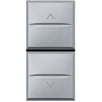 Bticino axolute pulsante doppio 1p no interbloccato varie finiture *** colore grigio, confezione 1