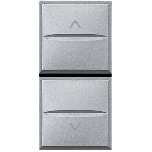 Bticino axolute pulsante doppio 1p no interbloccato varie finiture *** colore grigio, confezione 1