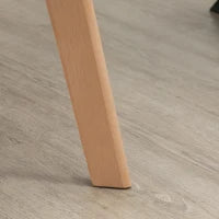 Set 2 Sedie per Sala da Pranzo Imbottite in Velluto con Braccioli e Gambe in Legno, Grigio