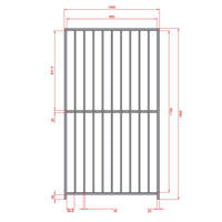 Pannello con porta tubolare per box cani con zincatura a caldo 100xh180 cm