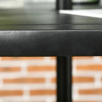 Tavolo da Giardino Rotondo per 4 Persone con Foro per Ombrellone e Doghe in Metallo, Ø115x72cm, Nero