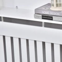 Copritermosifone a Doghe in MDF per Casa e Ufficio, 112x19x81 cm, Bianco