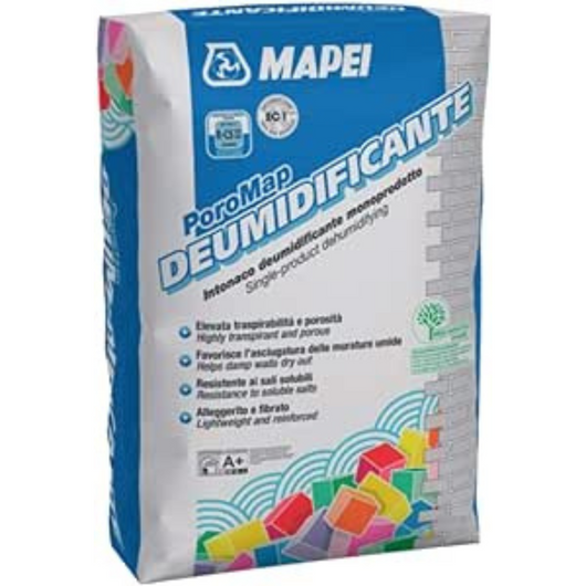 Intonaco monoprodotto poromap deumidificante da 20 kg