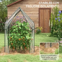 Mini Serra da Giardino con 2 Porte Avvolgibili e Copertura in PE 90x90x145cm, Trasparente