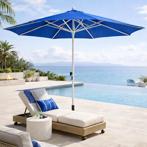 Tempo Style - Ombrellone 3×3 per esterni Parioli – Blu/Bianco