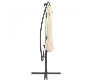 Ombrellone ottagonale ecrÃ¹ 3 mt con palo laterale e illuminazione led pannello solare Sicorage Ludex