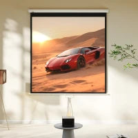 Telo per Proiettore 85" Rapporto 1:1, Fissaggio a Muro e Soffitto per Casa e Ufficio, Bianco